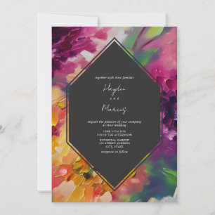 Floral Multicolor Botanical Wedding Invitation
