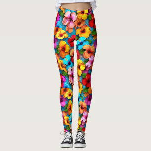 Floral Multicolored Flowers Pattern-36355 Leggings