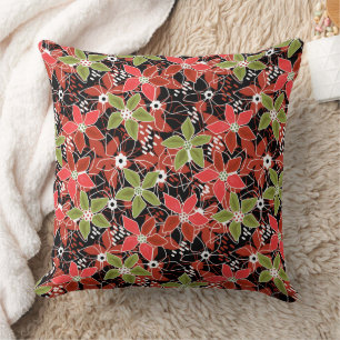 Floral multicolored sketch retro autumn  cushion