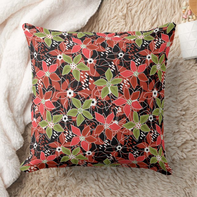 Floral multicolored sketch retro autumn  cushion (Blanket)