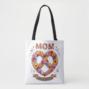 Floral Mum Heart Shirt Colourful MOM Design Fl Tote Bag