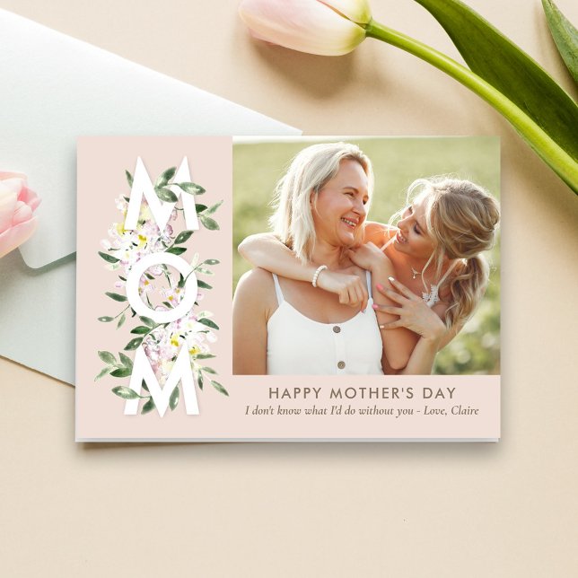 Floral Mum Mother's Day Photo Card (Creator Uploaded)