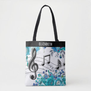 Floral Music Lesson Tote Bag