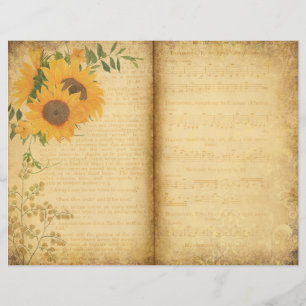 Floral Music Sheet Journal Scrapbook Page