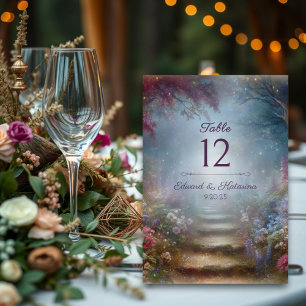 Floral Mystical Enchanted Woodland Wedding Table Number
