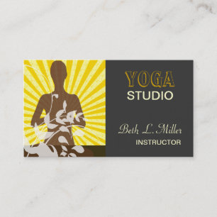 Floral N Sunrise Meditation Yoga Pilates Business Card