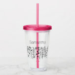 Floral Name Acrylic Tumbler<br><div class="desc">These personalised tumblers are perfect for gift giving,  special occasions and events.
Customise the tumbler with a name,  title or quote.</div>