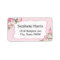 Floral Name Address Sticker Pink Roses