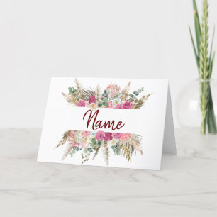 Floral name card