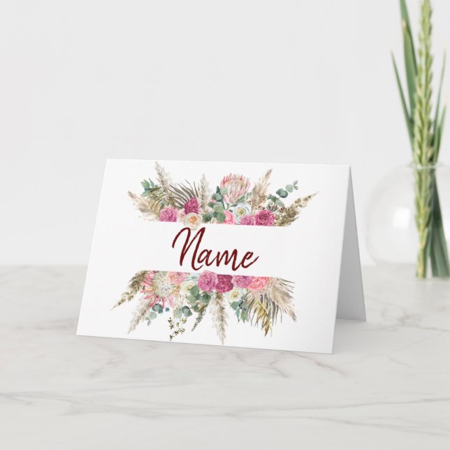 Floral name card (Front)