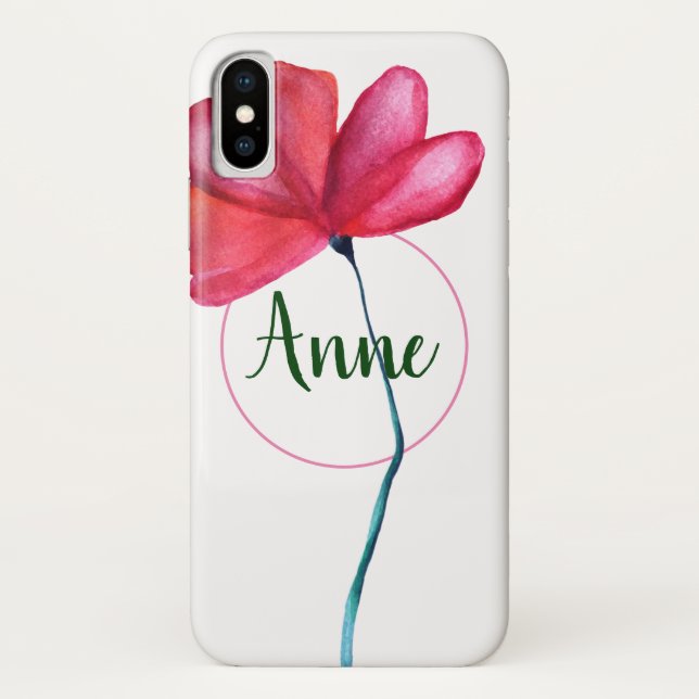 Floral  Name  iPhone Case For Her (Back)
