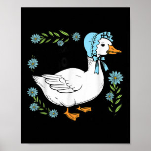 Floral Nanny Goose Cute Silly Goose Mothers Day Wo Poster