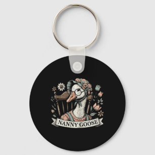 Floral Nanny Goose Funny Nana Goose Floral Mothers Key Ring