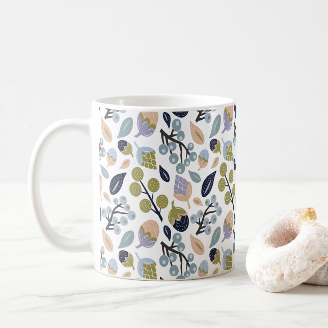 Floral Nature-Inspired Mug (With Donut)
