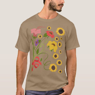 Floral Nature Plants Botany Wildflowers Botanical T-Shirt