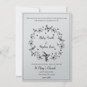 Floral Nature Wreath Formal Wedding Invitation