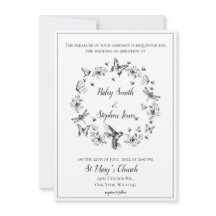 Floral Nature Wreath Formal Wedding Invitation