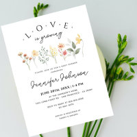 Floral Nautral Love is Growing Boho Baby Shower