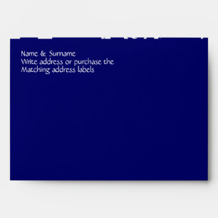 Floral navy blue white swirl envelopes