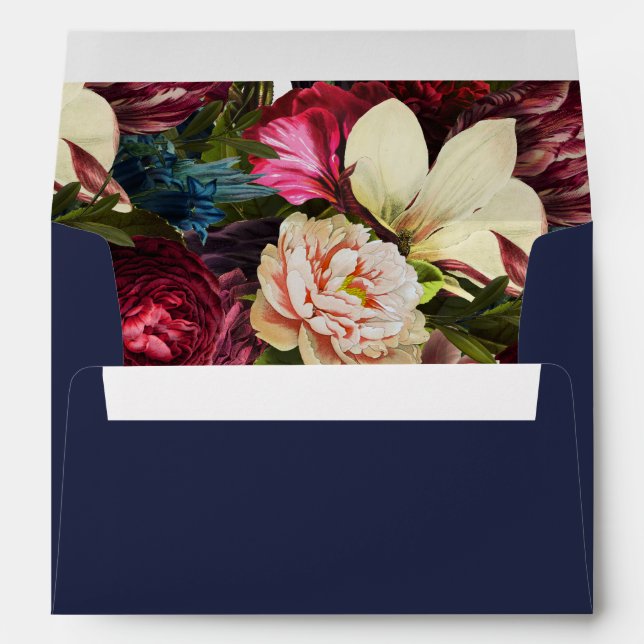 Floral Navy Envelopes | Midnight (Back (Bottom))