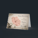 Floral Nephew and His Wife Anniversary Card<br><div class="desc">Happy wedding anniversary card for nephew and his wife with pretty vintage pink flowers,  and heartfelt verse.</div>