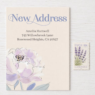 Floral New Address Moving Postcard