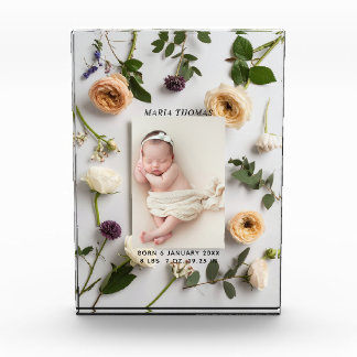Floral New Baby Name Birth Stats Photo Block