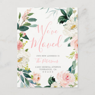 Floral New Home   Moving Announcement Postcard