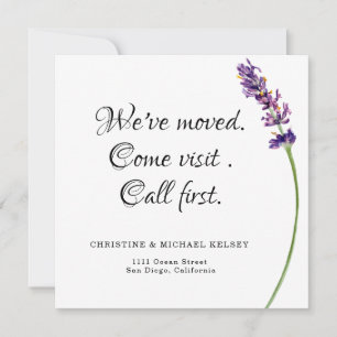Floral New Home Moving Flat Announcement Card