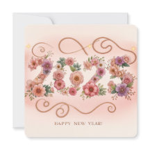Floral New Year Greeting Card 2025