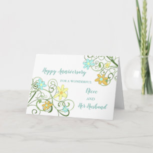 Floral Niece and Her Husband Anniversary Card