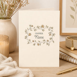 Floral Niece or Custom Recipient and Text Birthday Card