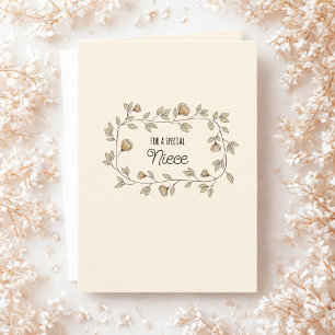 Floral Niece or Custom Recipient and Text Birthday Card