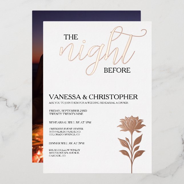 Floral Night Before Wedding Rehearsal (Front/Back)