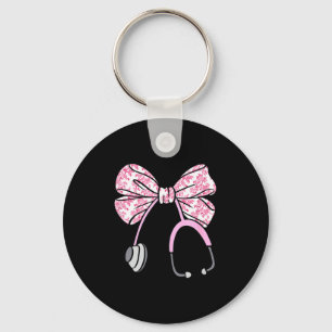 Floral Nk Coquette Bow Rn Nurse Stethoscope Nursin Key Ring