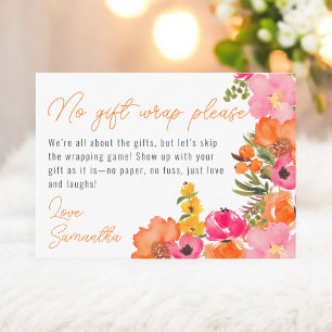 Floral No Gift Wrap Floral Bridal display Shower Enclosure Card