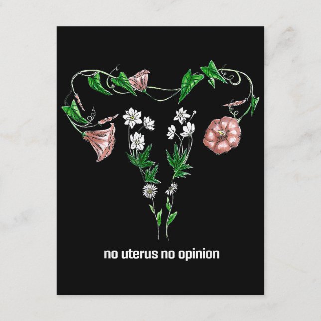 Floral No Uterus No Opinion Women's Rights Enclosure Card (Front)