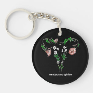 Floral No Uterus No Opinion Women's Rights Key Ring