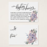 Floral No Wrap Display Bridal Shower Gift Tag<br><div class="desc">If you're hosting a no-gift-wrap display shower for a bride-to-be, this pretty, elegant card could be the choice for you. Featuring a gorgeous spray of watercolor flowers in muted colours complementing the purple and blush, the typography elements are also especially distinctive. Using a gorgeous, swirling modern script font, I created...</div>
