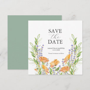 Floral Non Photo Wedding Save The Date Invitations