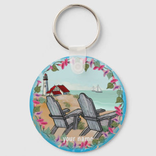 Floral Noon lighthouse keychain