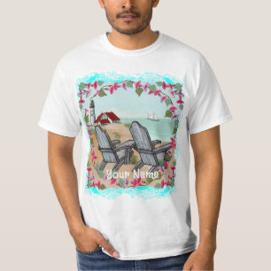 Floral Noon lighthouse  t-shirt