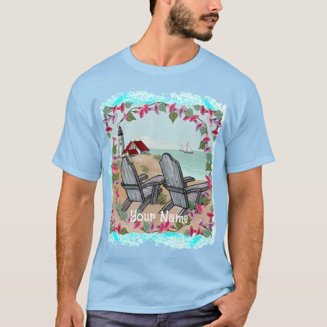 Floral Noon lighthouse t-shirt (Front)