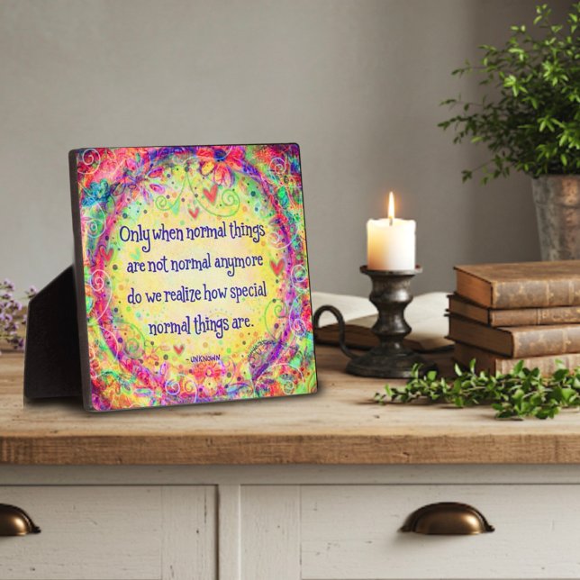 Floral Normal is Special Quote Pretty  Inspirivity Plaque (Creator Uploaded)