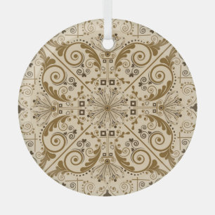 Floral nostalgia: classic vintage background. glass tree decoration