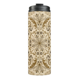 Floral nostalgia: classic vintage background. thermal tumbler