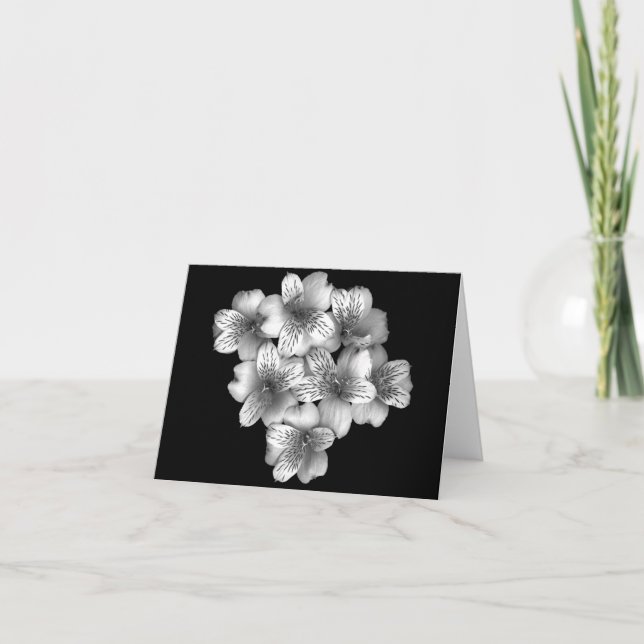 Floral Note Card of Silver Posy (Front)