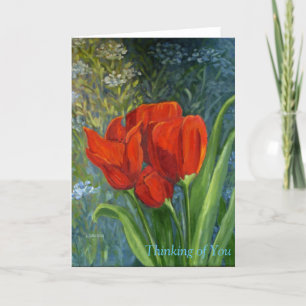 Floral Note Cards with Red Tulips - Original Art