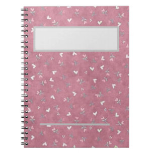 Floral Notebook For Daily Activity Cute Pink Heart