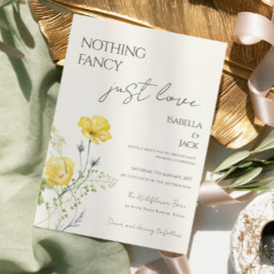 Floral Nothing fancy just love Wedding  Invitation